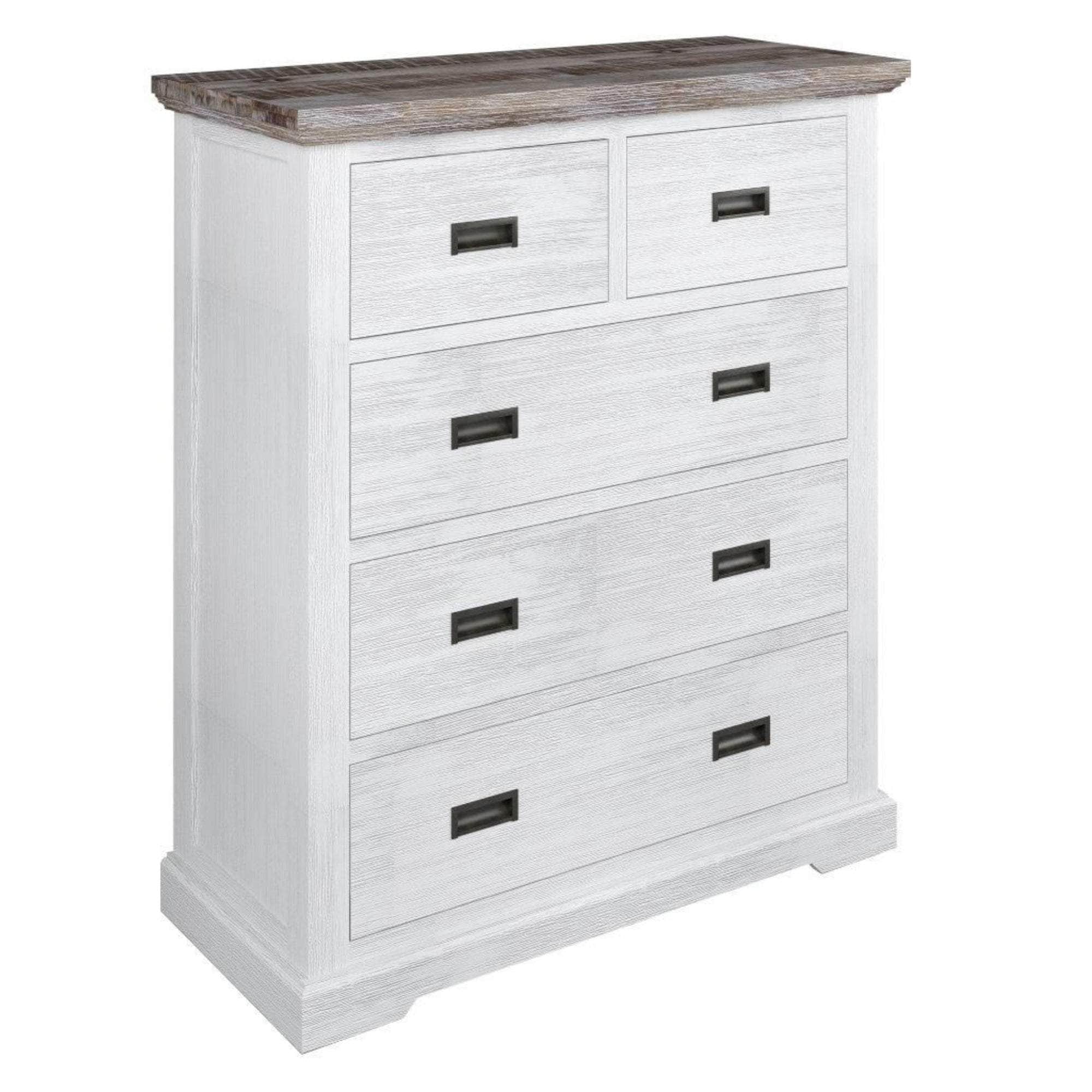 Tallboy 5 Chest Of Drawers Bed Storage Cabinet Stand White Grey