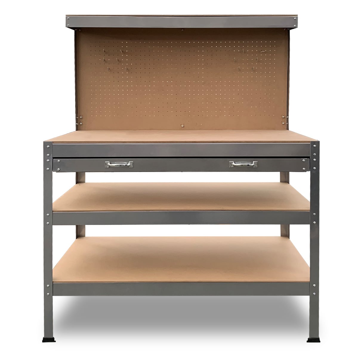 Work Bench Silver Tool Storage 120x60x155cm