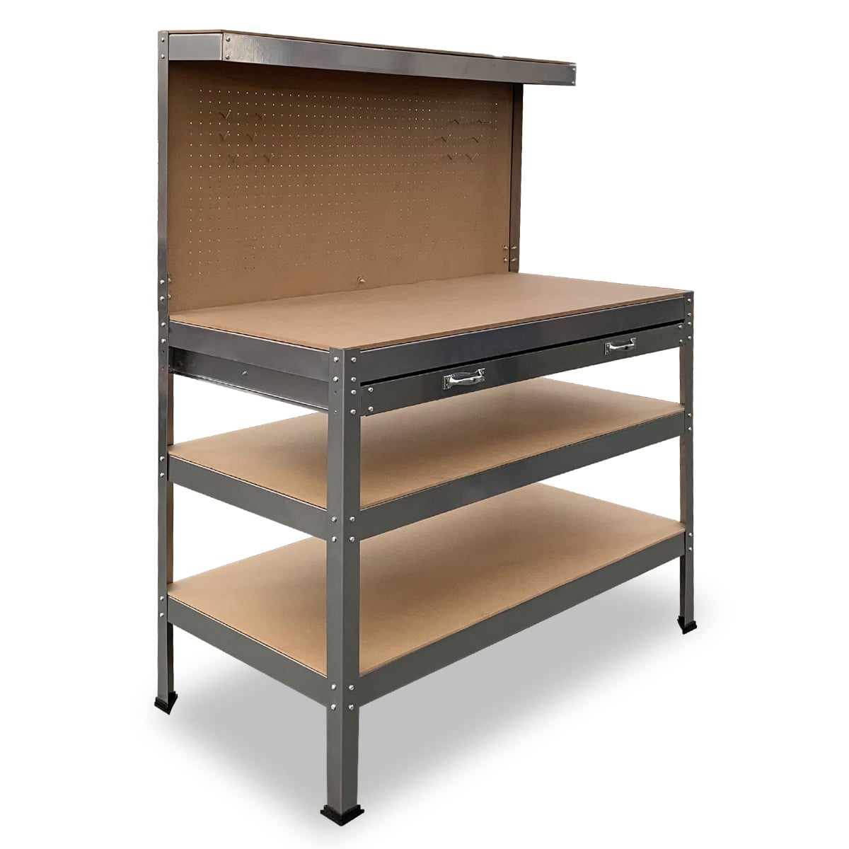 Work Bench Silver Tool Storage 120x60x155cm