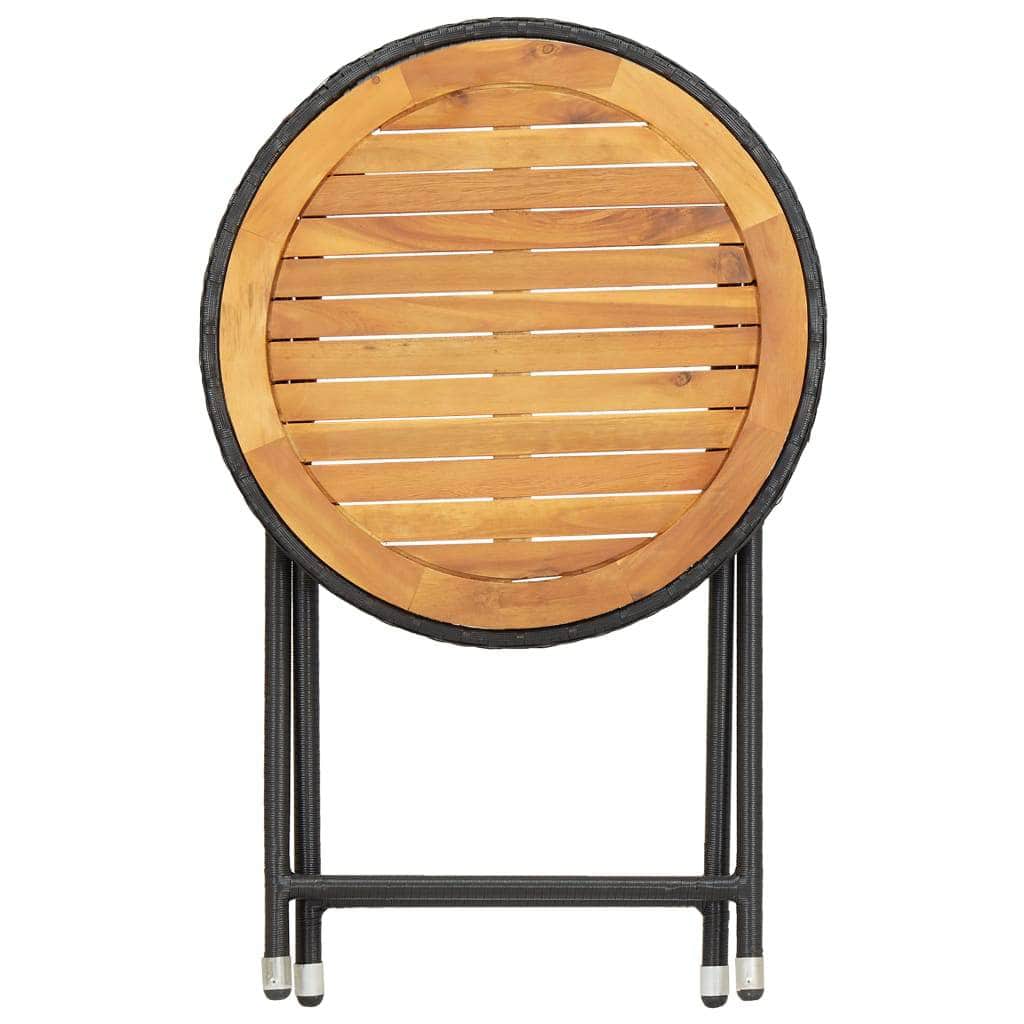 Tea Table Black 60 cm Solid Acacia Wood