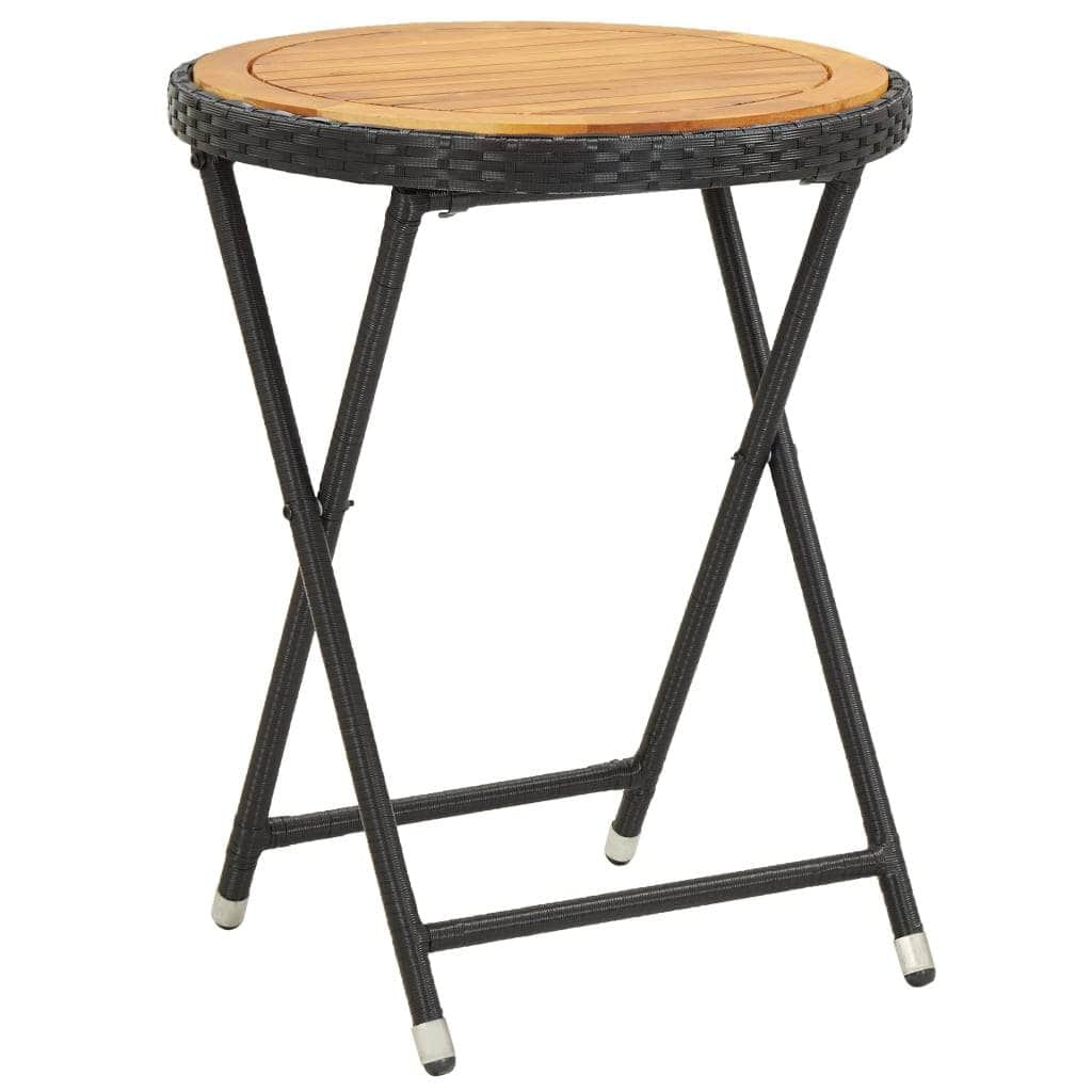 Tea Table Black 60 cm Solid Acacia Wood