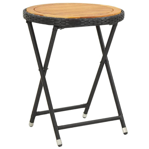 Tea Table Black 60 cm Solid Acacia Wood
