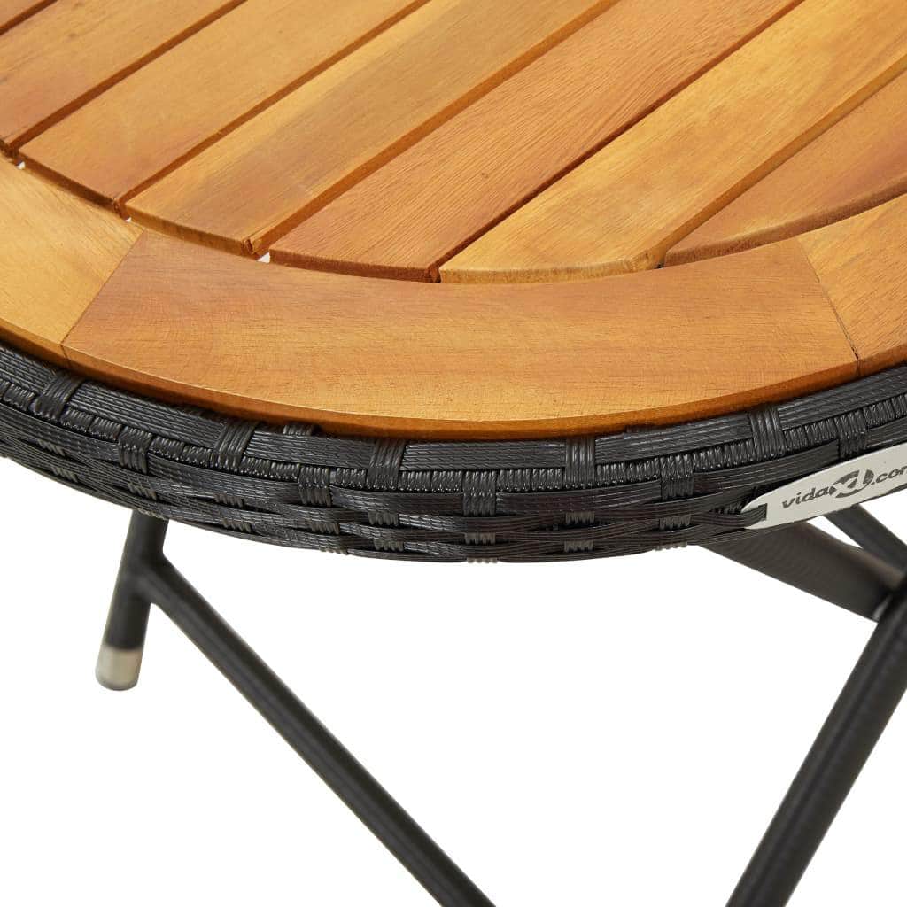 Tea Table Black 60 cm Solid Acacia Wood