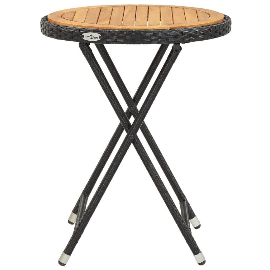 Tea Table Black 60 cm Solid Acacia Wood