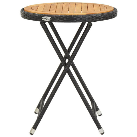 Tea Table Black 60 cm Solid Acacia Wood