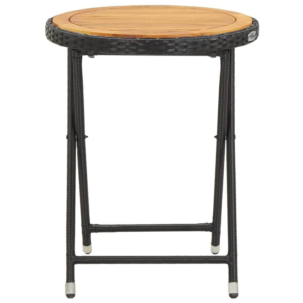 Tea Table Black 60 cm Solid Acacia Wood