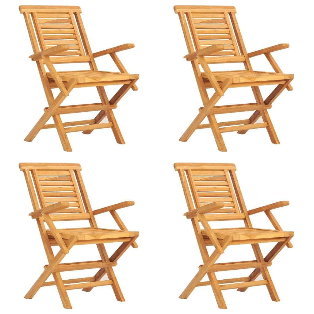 Teak Twilight Tablescape: 5-Piece Garden Dining Set