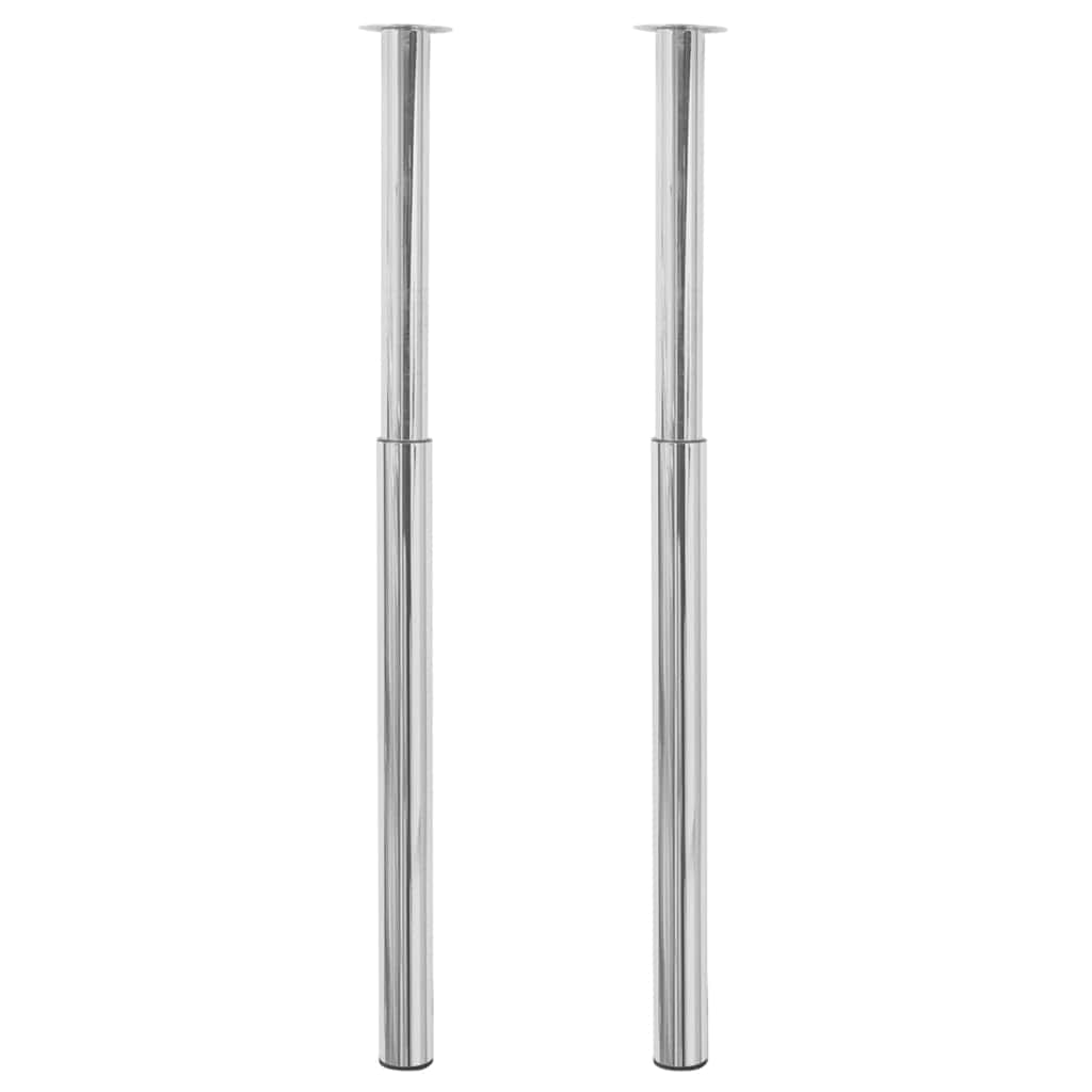 Telescopic Table Legs 2 pcs Chrome 710 mm-1100 mm