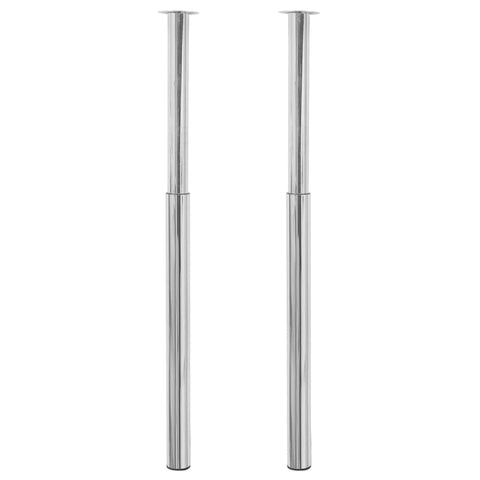 Telescopic Table Legs 2 pcs Chrome 710 mm-1100 mm