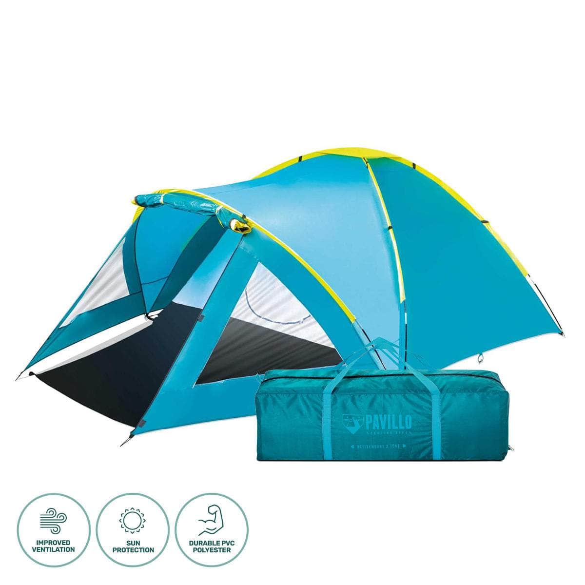 Tent 3-Person UV Protected Double Layered Carry Bag Pegs 2.4m