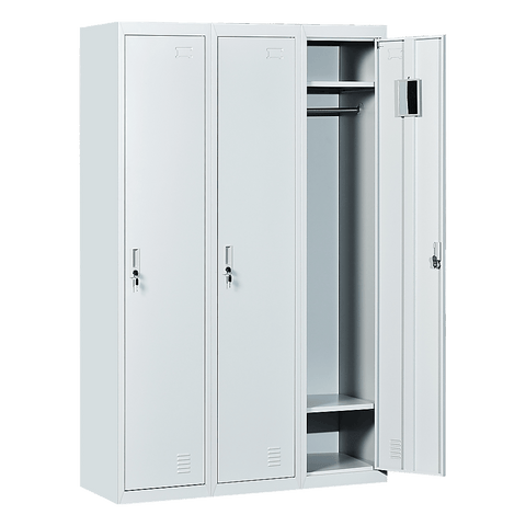 Three-Door Side by Side Office Gym Shed Storage Locker