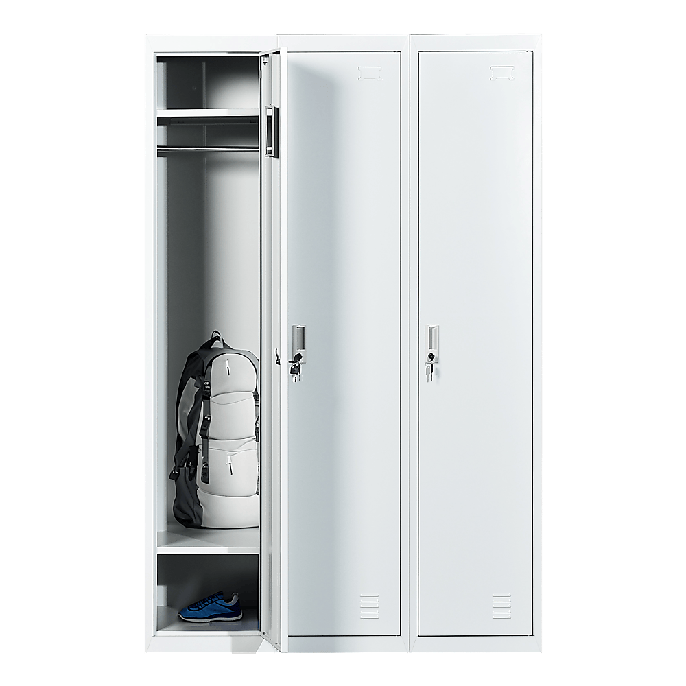 Three-Door Side by Side Office Gym Shed Storage Locker