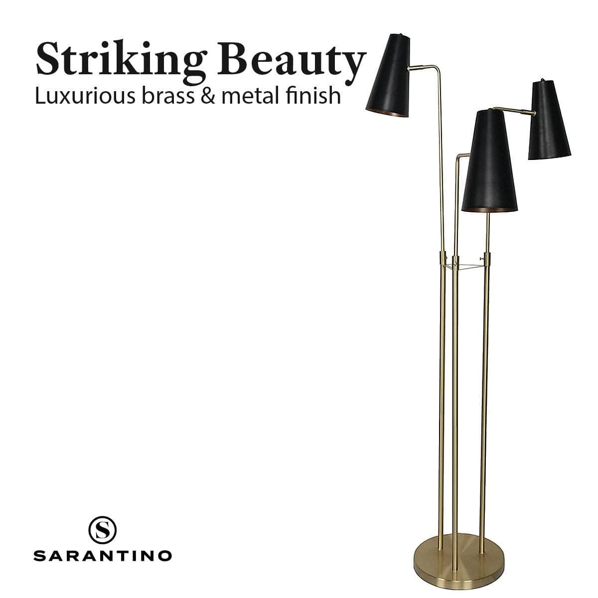Three Metal Shade Floor Lamp, lamps