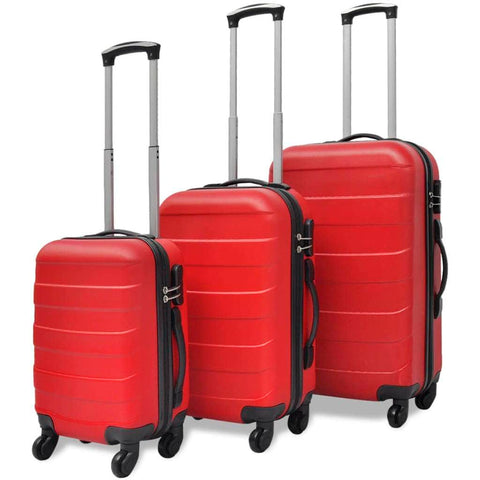 Three Piece Hardcase Trolley Set Red