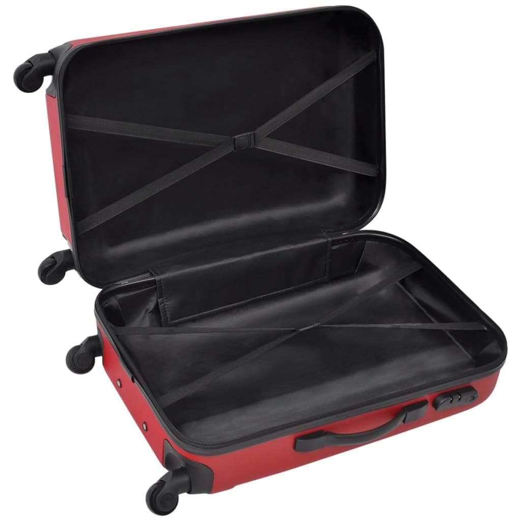 Three Piece Hardcase Trolley Set Red