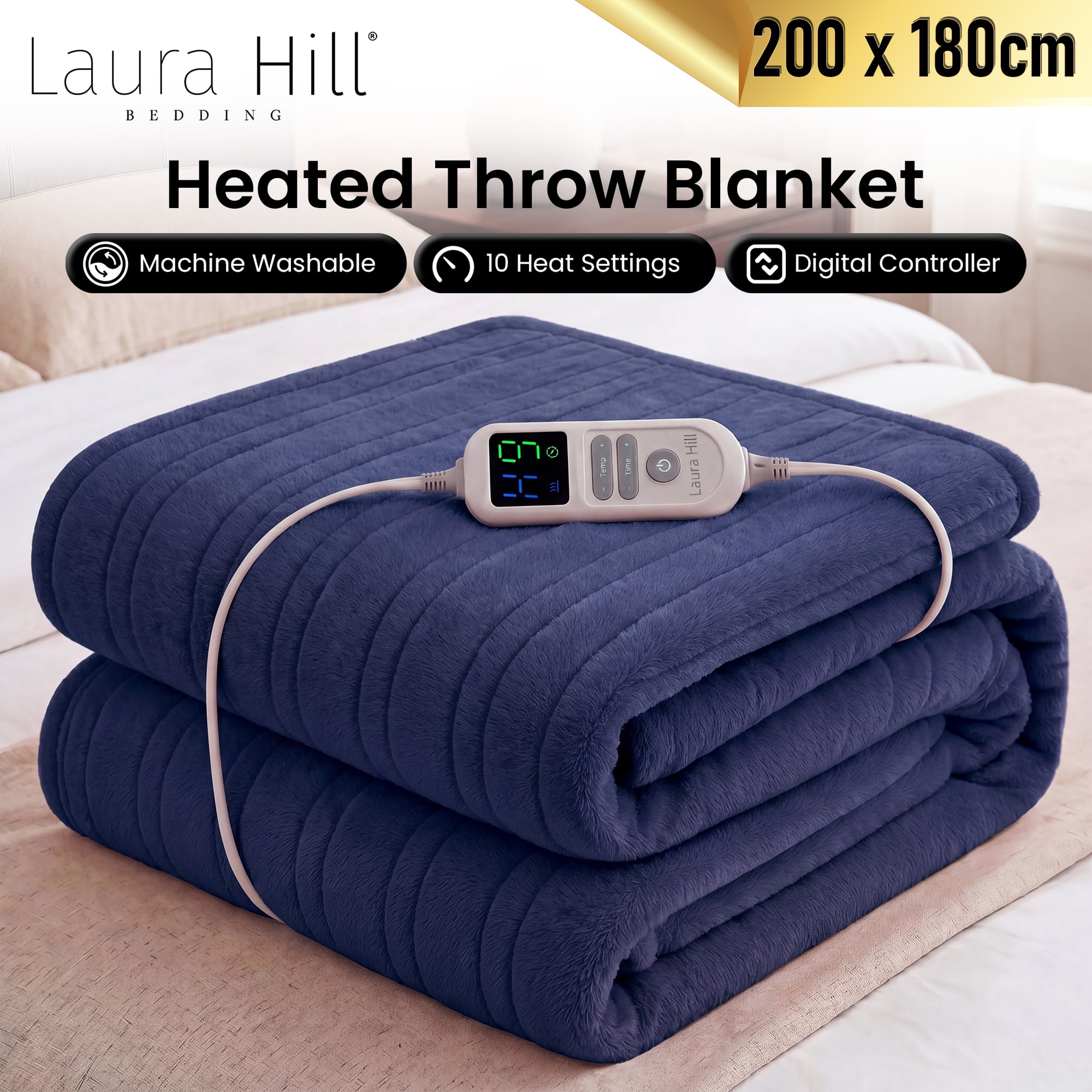 Electric Heated Blanket Throw 10 Heat Settings | Simpledeals