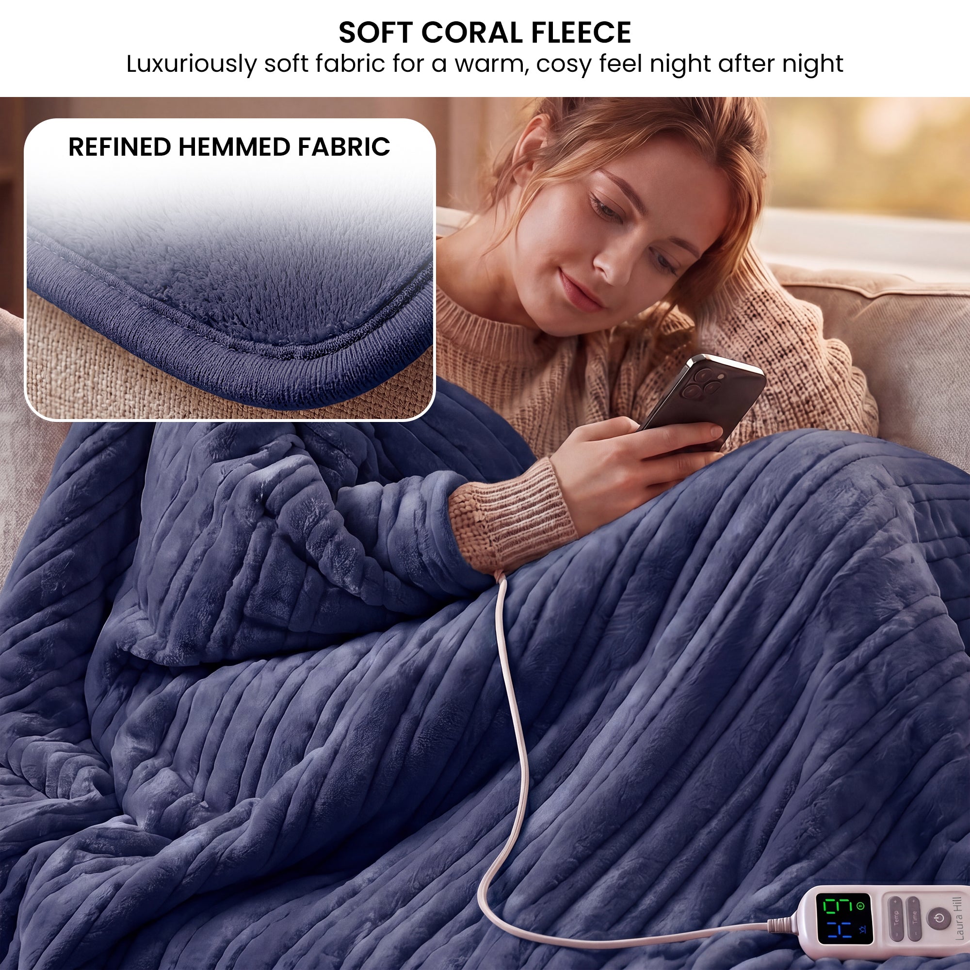 Electric Heated Blanket Throw 10 Heat Settings | Simpledeals