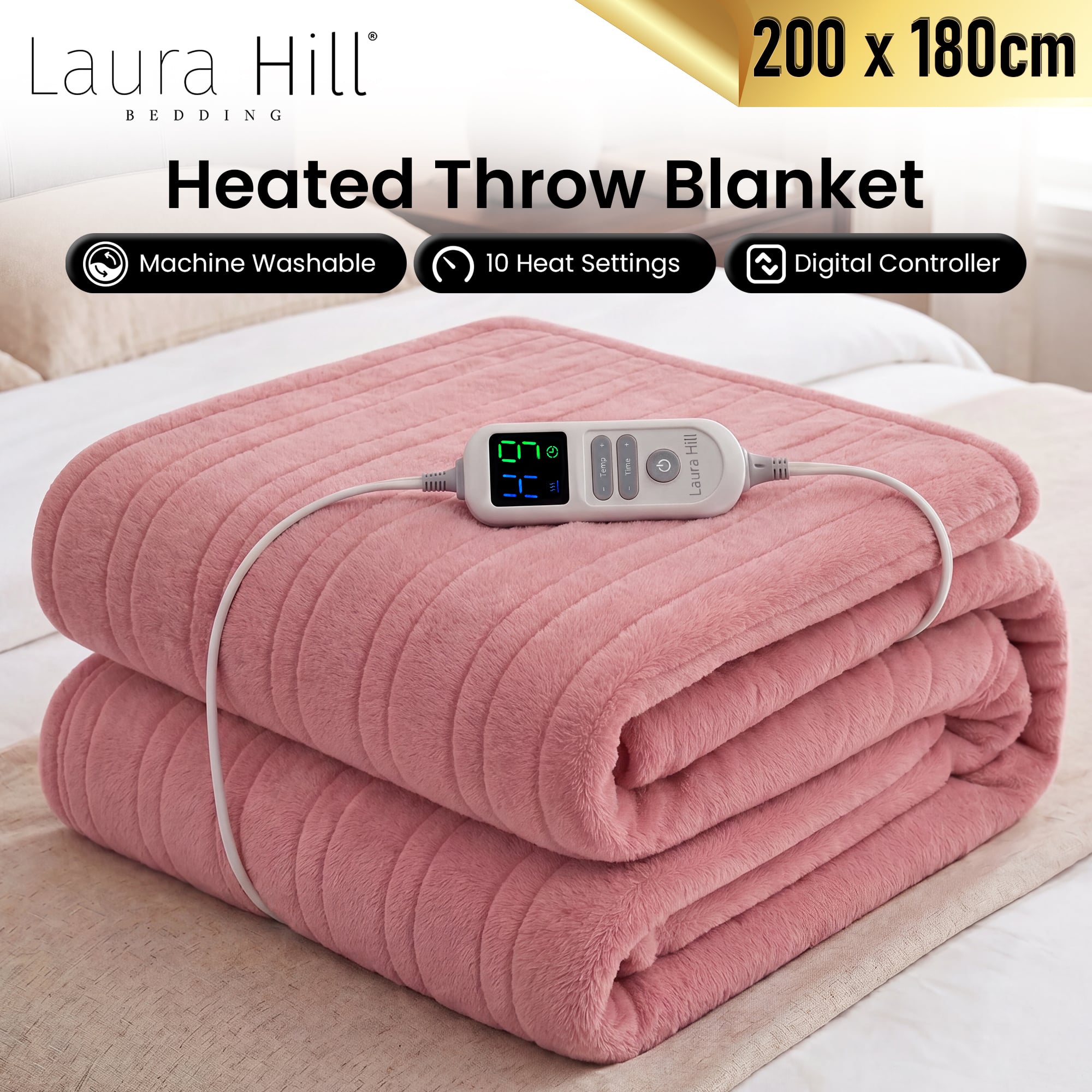 Electric Heated Blanket XL 10 Heat Settings | Simpledeals