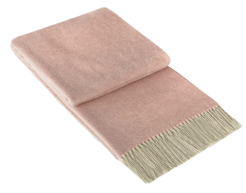 Throw - 10% Cashmere/ 90% Super Fine Merino Wool - Blush