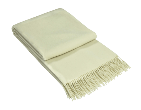 Throw - 10% Cashmere/ 90% Super Fine Merino Wool - Ivory