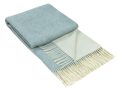 Throw - 10% Cashmere/ 90% Super Fine Merino Wool - Light Blue