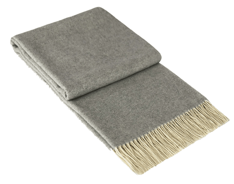 Throw - 10% Cashmere/ 90% Super Fine Merino Wool - Light Grey