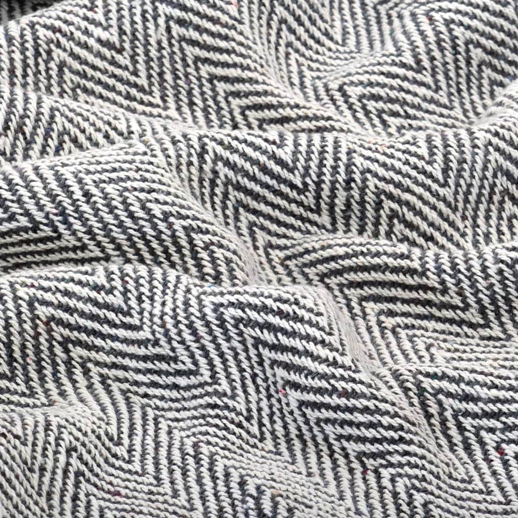 Throw Cotton Herringbone Navy Blue