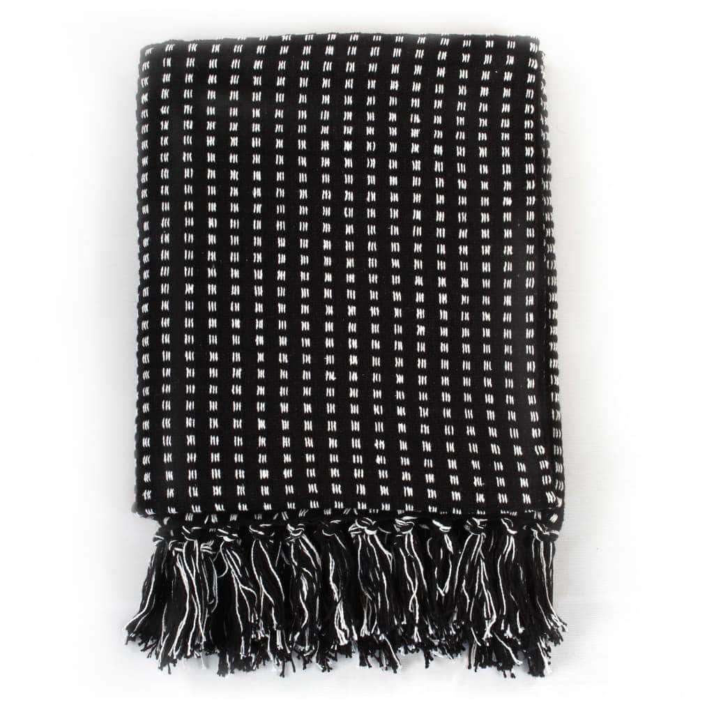 Throw Cotton SquaresBlack