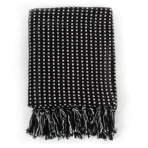 Throw Cotton SquaresBlack