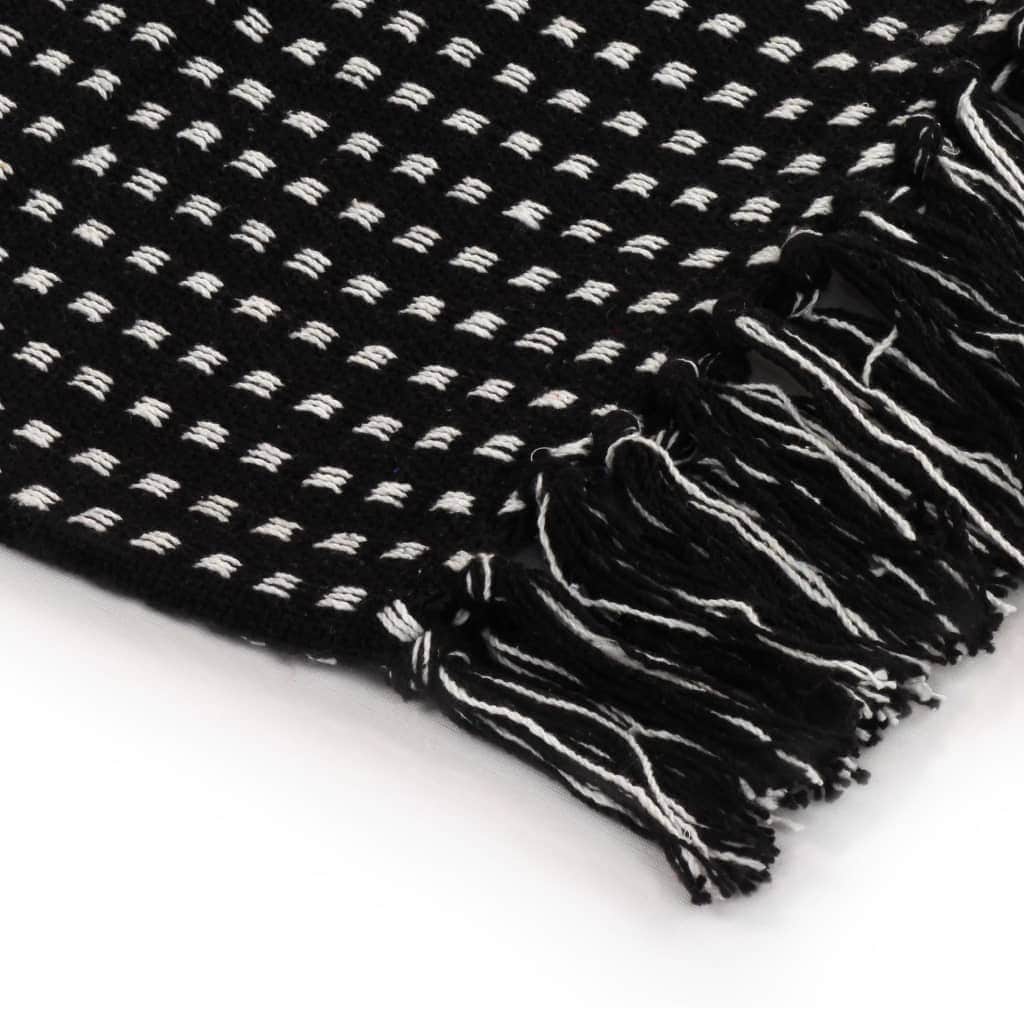 Throw Cotton SquaresBlack
