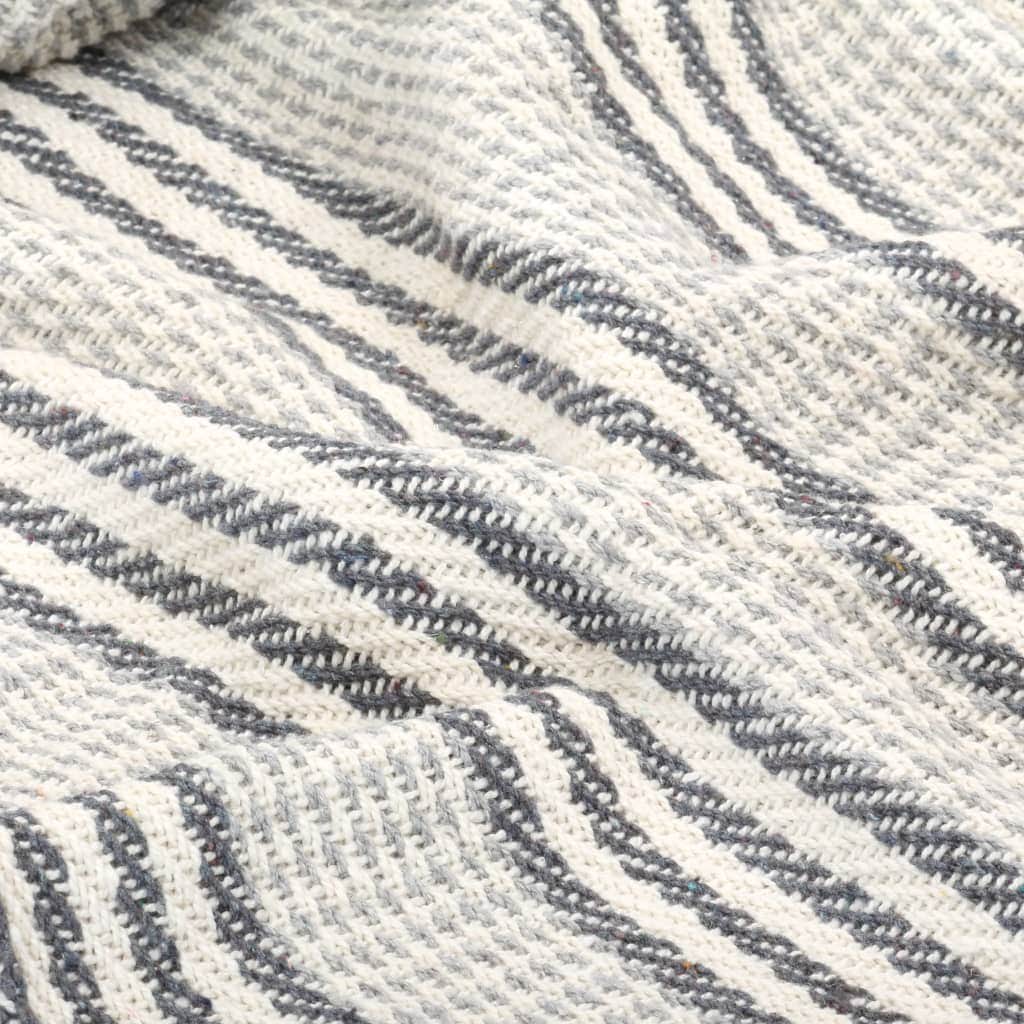 Throw Cotton StripesGrey and White