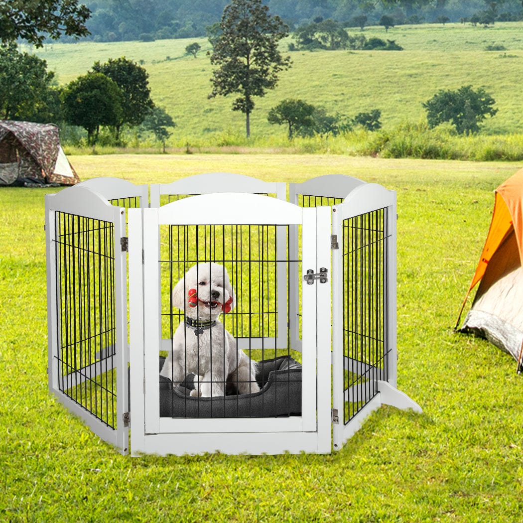 6 Panels Pet Dog Playpen Puppy Exercise Cage Enclosure Fence Indoor with Cat & Dog Beds/Kennels - photo 18