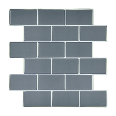 Tiles 3D Peel And Stick Wall Tile Dark Grey (30Cm X 30Cm X 10 Sheets)