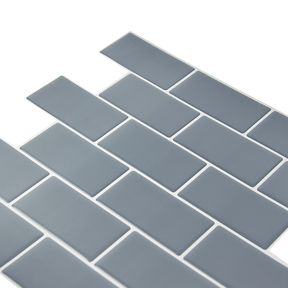 Tiles 3D Peel And Stick Wall Tile Dark Grey (30Cm X 30Cm X 10 Sheets)