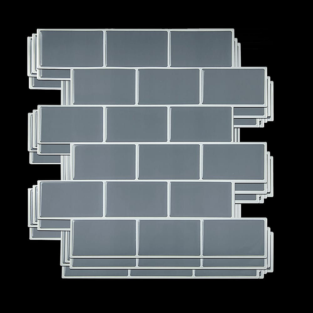 Tiles 3D Peel And Stick Wall Tile Dark Grey 10 Sheets