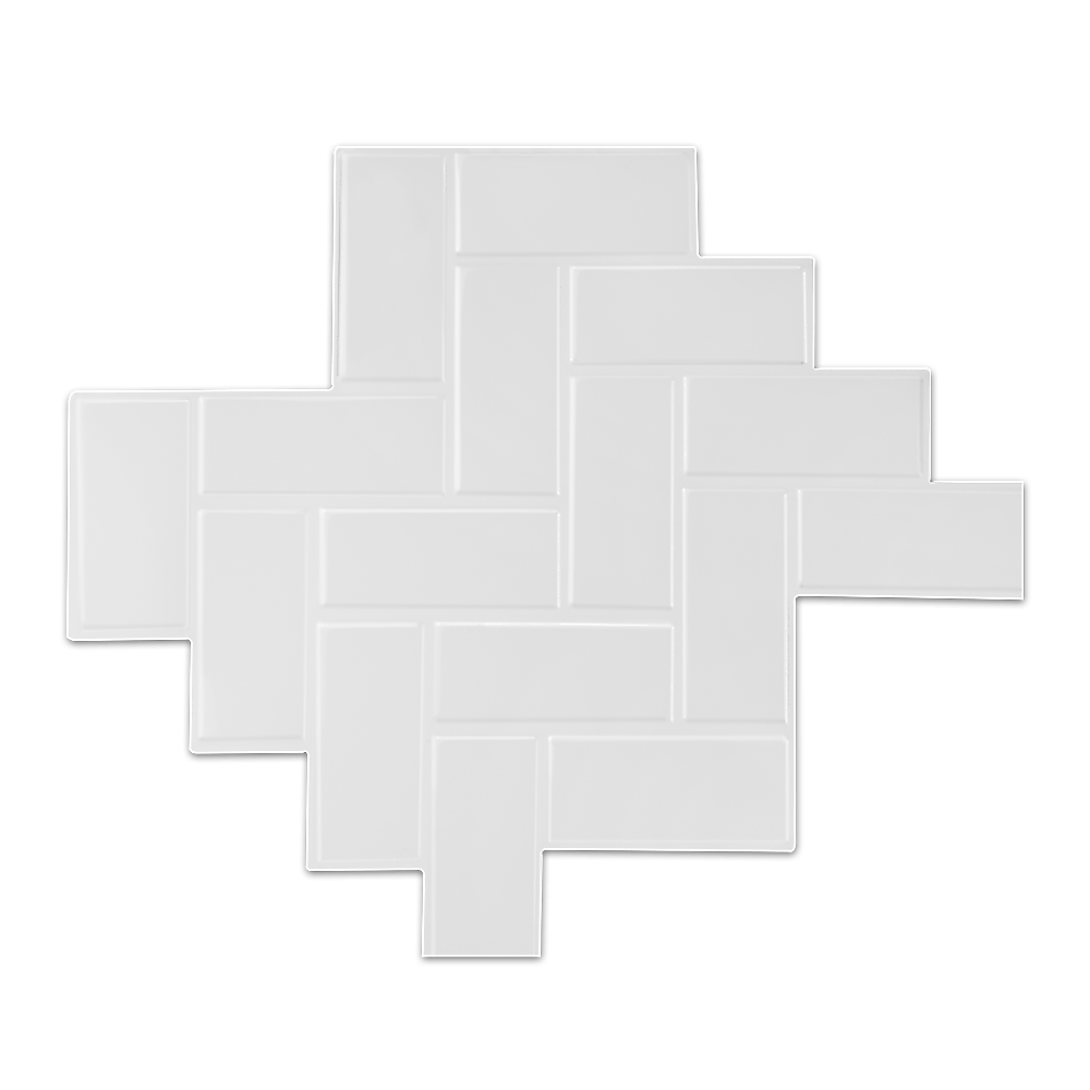 Tiles 3D Peel And Stick Wall Tile Herringbone White (30Cm X 30Cm X 10 Sheets)
