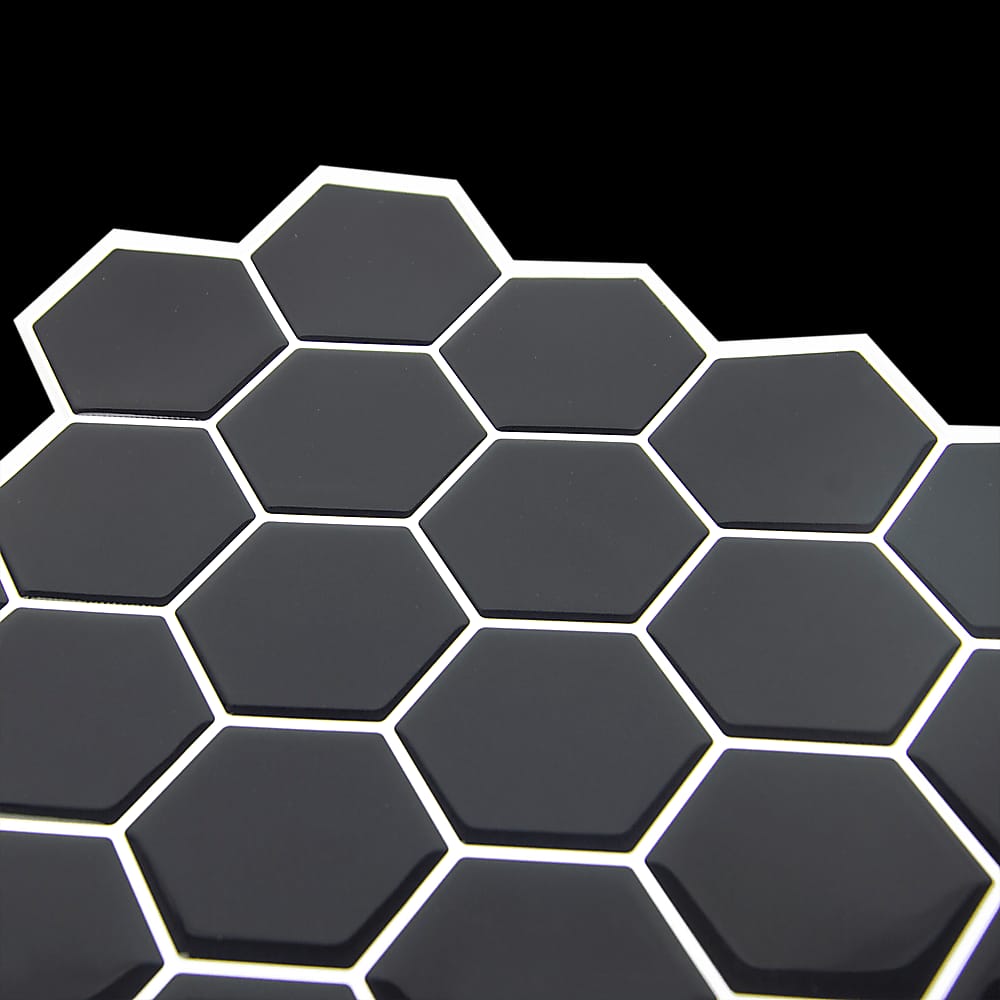 Tiles 3D Peel And Stick Wall Tile Hexagonal Mosaic Black 10 Sheets