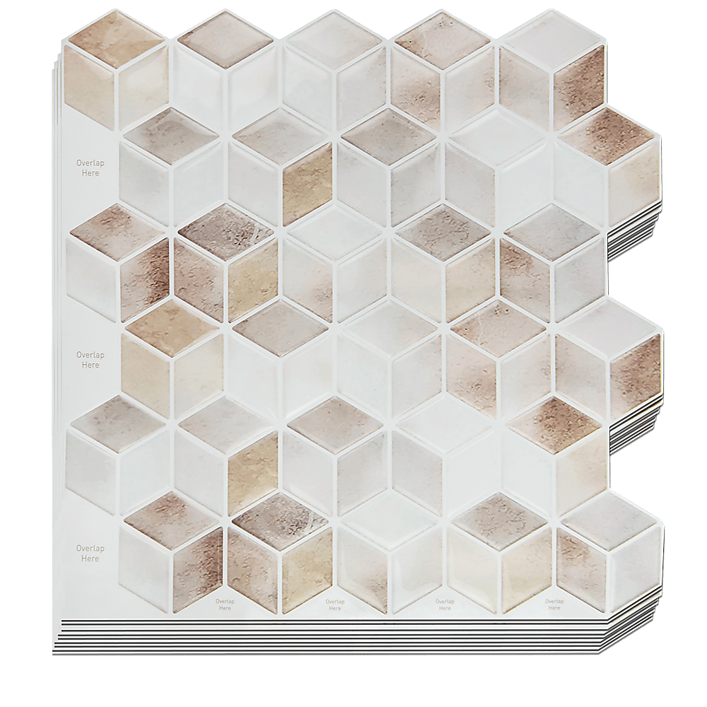Tiles 3D Peel And Stick Wall Tile Shell Mosaic (30Cm X 30Cm X 10 Sheets)