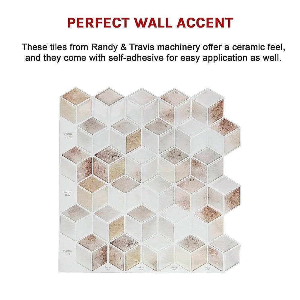 Tiles 3D Peel And Stick Wall Tile Shell Mosaic (30Cm X 30Cm X 10 Sheets)