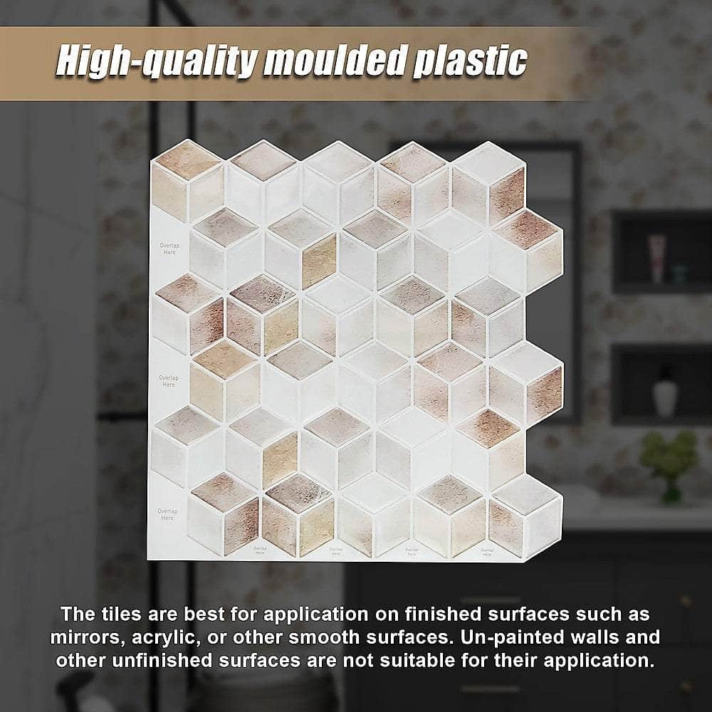 Tiles 3D Peel And Stick Wall Tile Shell Mosaic (30Cm X 30Cm X 10 Sheets)