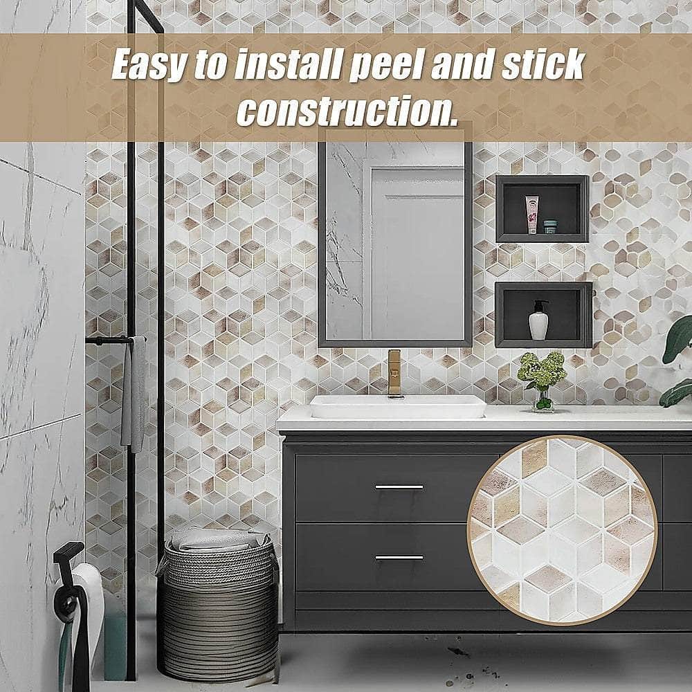 Tiles 3D Peel And Stick Wall Tile Shell Mosaic (30Cm X 30Cm X 10 Sheets)