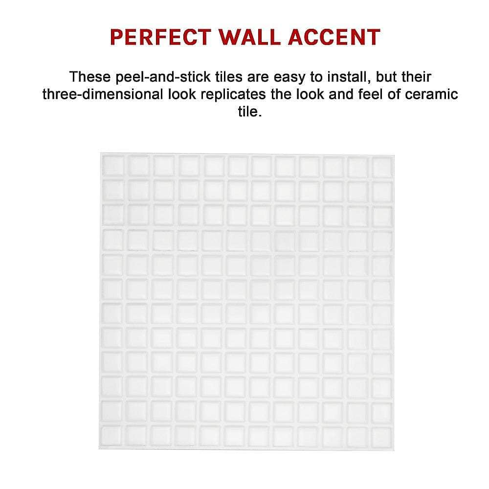 Tiles 3D Peel And Stick Wall Tile Stereoscopic Crystal White (30Cm X 30Cm X 10 Sheets)