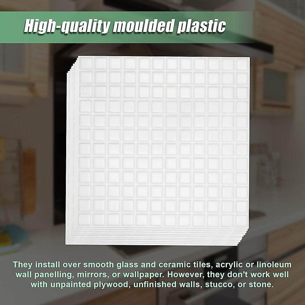 Tiles 3D Peel And Stick Wall Tile Stereoscopic Crystal White (30Cm X 30Cm X 10 Sheets)