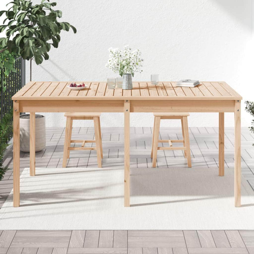 Timber Haven: Solid Pine Wood Garden Table for Natural Outdoor Charm