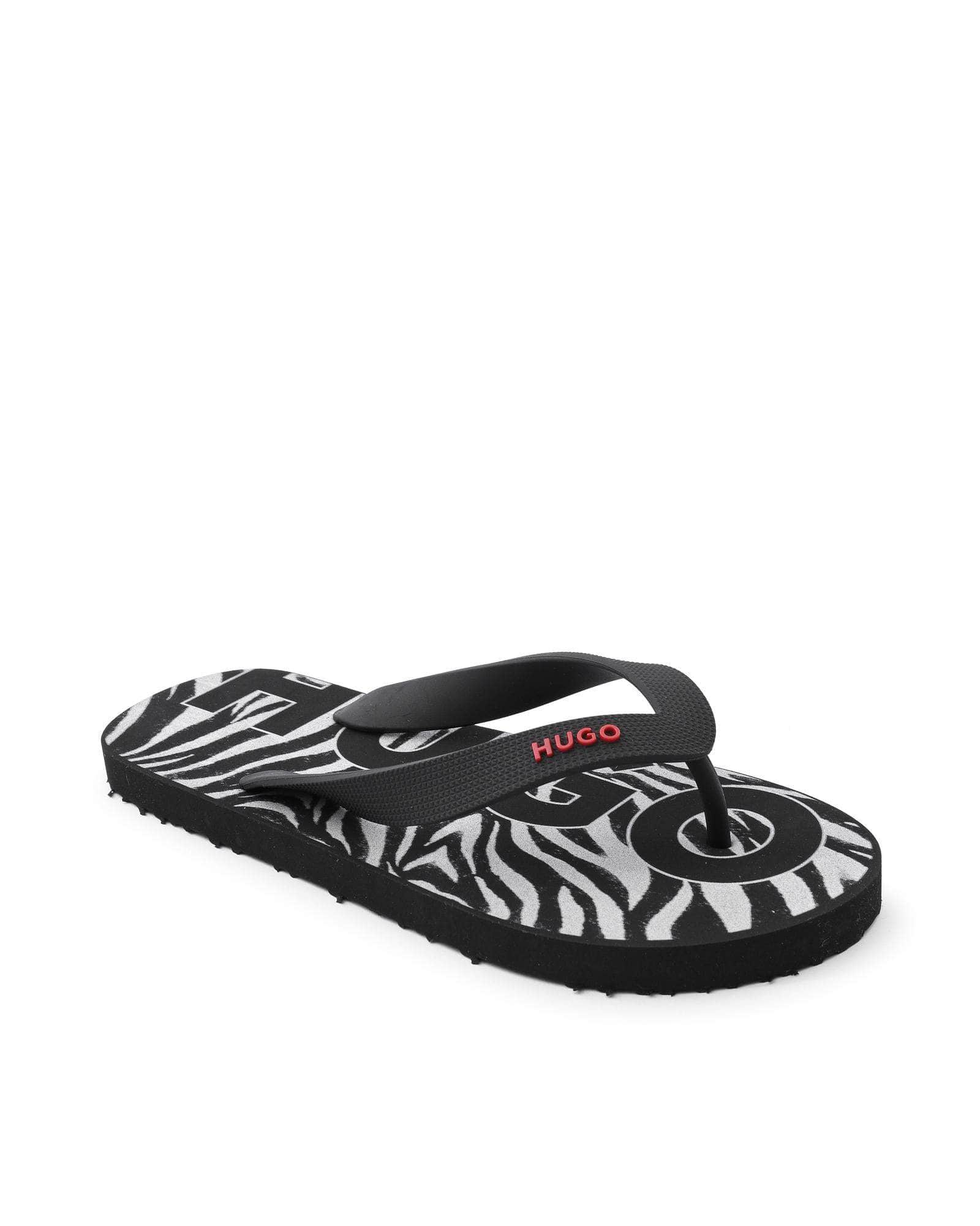 Timeless Style Hugo Boss Women'S Black/Multicolor Flip Flops