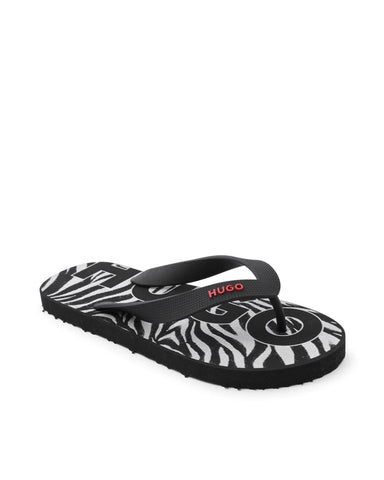 Timeless Style Hugo Boss Women'S Black/Multicolor Flip Flops