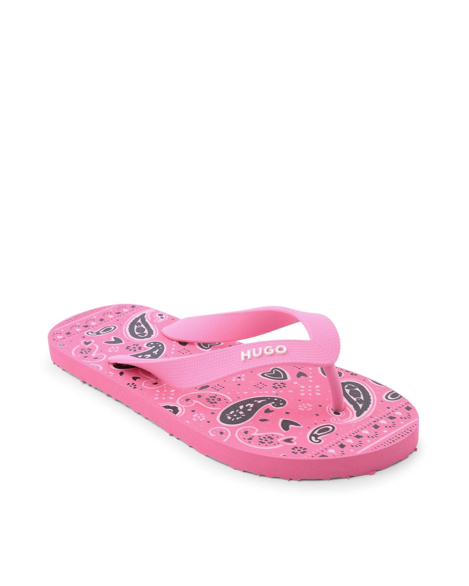 Timeless Style Hugo Boss Women'S Black/Multicolor Flip Flops