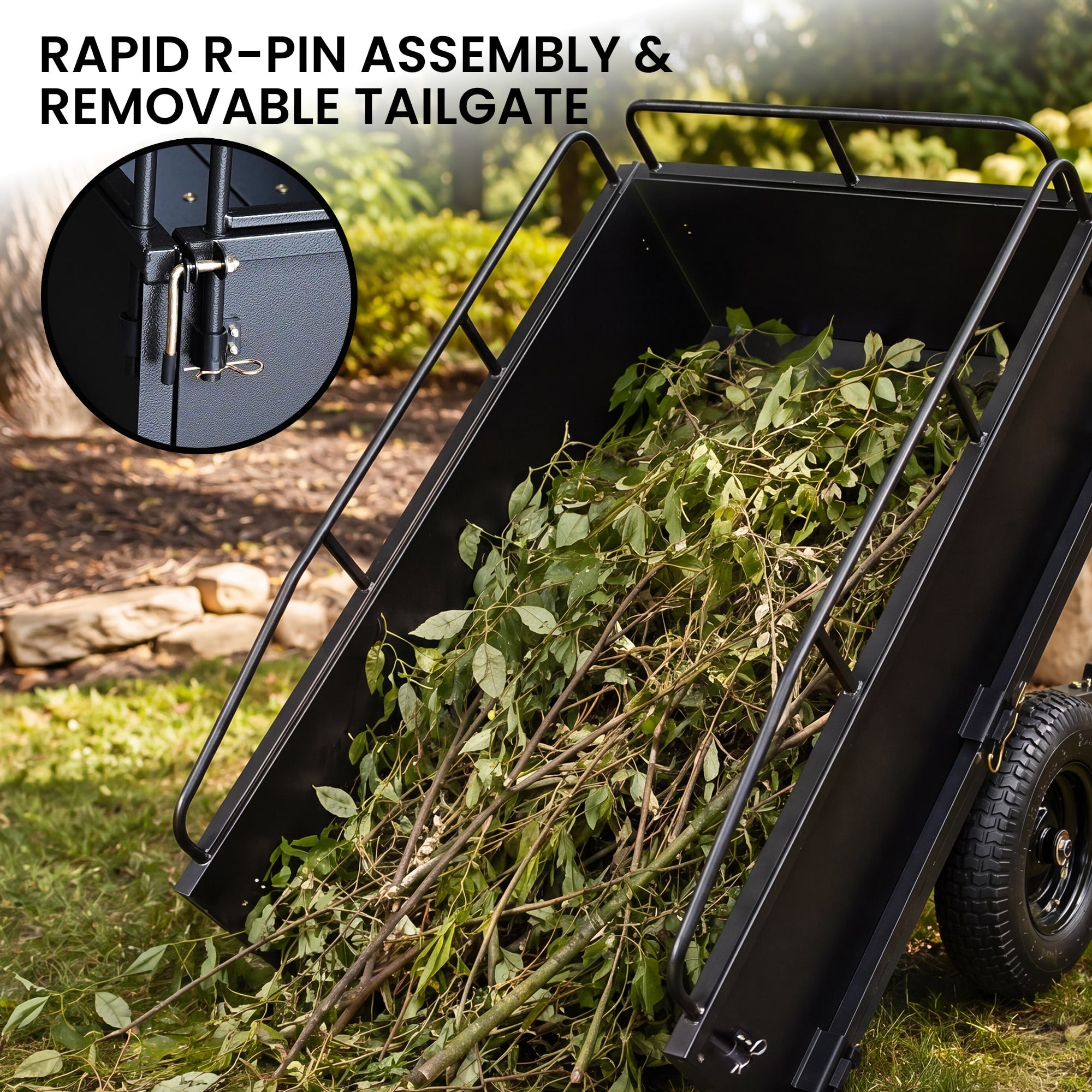 Heavy Duty Steel Dump Cart 168x83x92cm