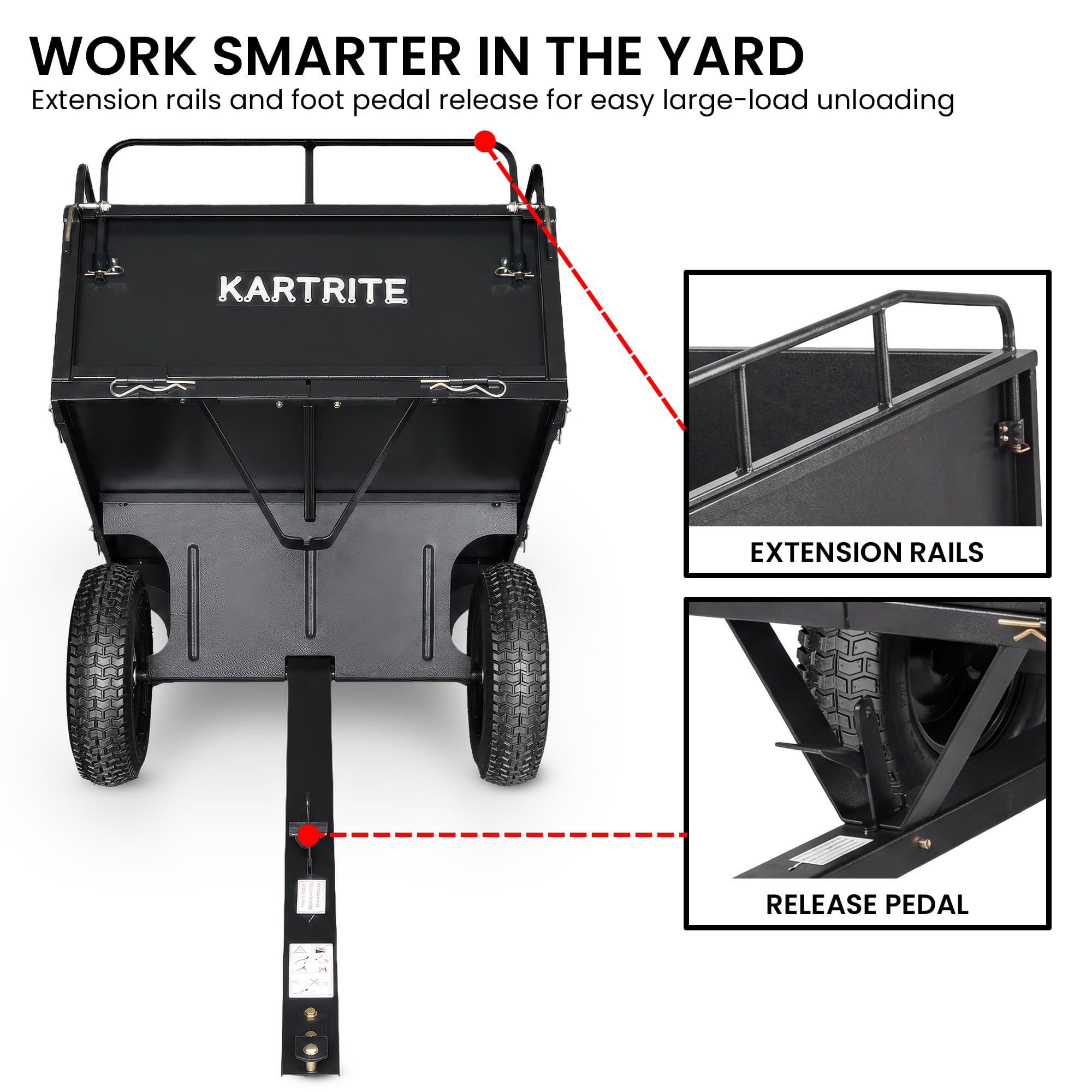 Heavy Duty Steel Dump Cart 168x83x92cm
