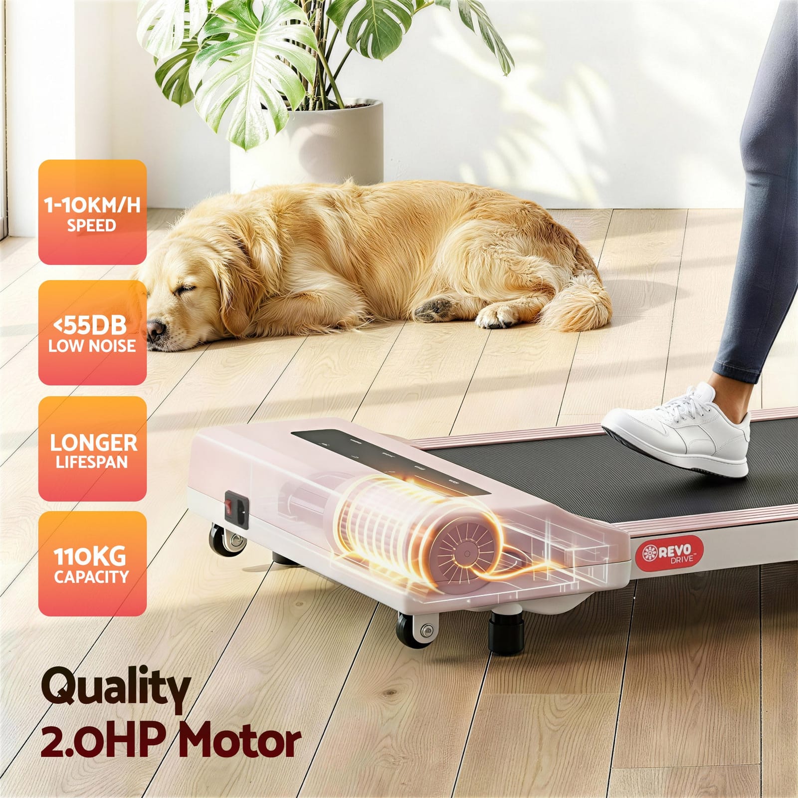 Treadmill Electric Walking Pad Under Desk Home Gym Fitness 400Mm Grey | Grey colour - photo 87